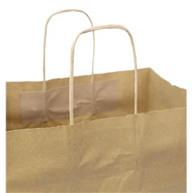 Bolsa Papel Kraft con Asas Planas 70g/m² 26+18x26cm (250 Uds)