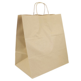 Bolsa Papel Kraft con Asas 120g/m² 36+24x39cm (50 Uds)