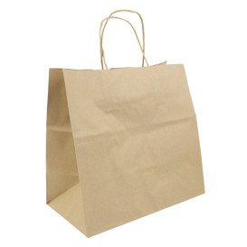 Bolsa Papel Kraft Hawanna con Asas 100g/m² 28+16x27cm (50 Uds)