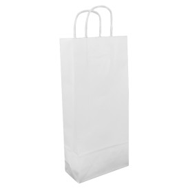 Bolsa Papel Blanca para Botellas Asas 18+8x39cm (50 Uds)