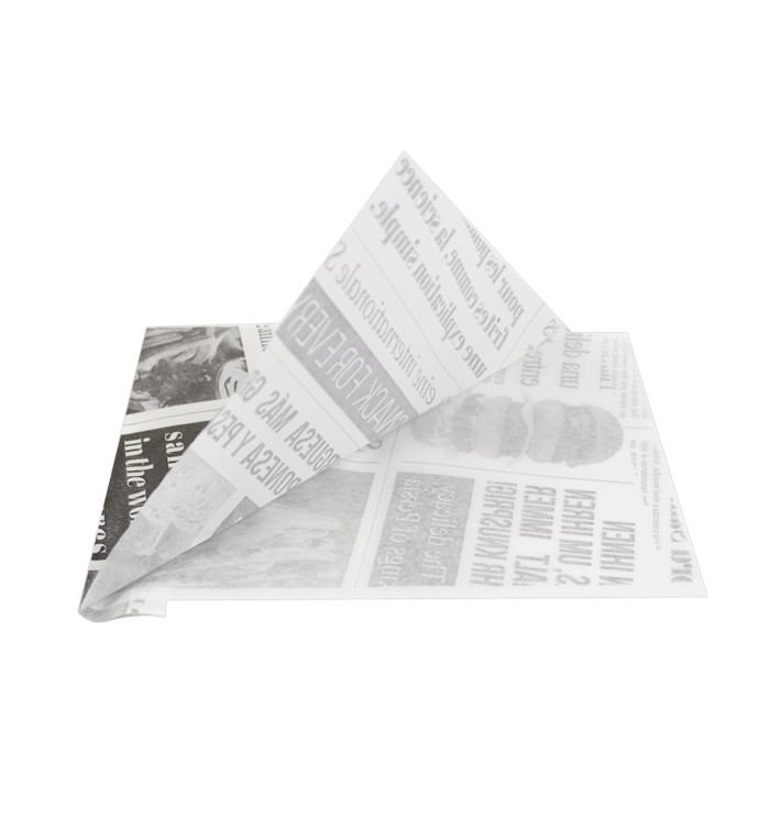 Bolsa Antigrasa Abierta 2L "News" 15x16cm (250 Uds) Bolsa Antigrasa Abierta 2L "News" 15x16cm (250 Uds)