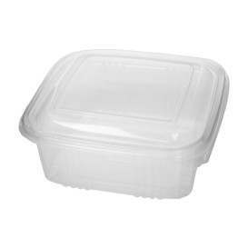 Tarrina Cuadrada Tapa Bisagra PP 750ml (50 Uds)