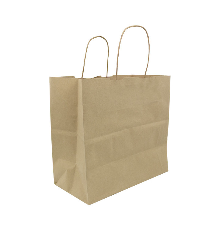 Bolsa Papel Kraft con Asas 100g/m² 27+14x26cm (25 Uds) Bolsa Papel Kraft con Asas 100g/m² 27+14x26cm (25 Uds)
