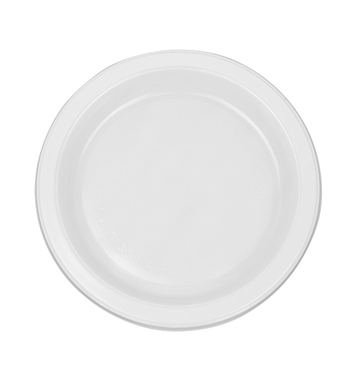 Plato Llano Reutilizable Económico PS Blanco Ø17cm (25 Uds) Plato Llano Reutilizable Económico PS Blanco Ø17cm (25 Uds)