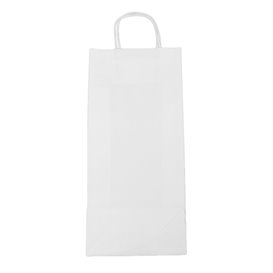 Bolsa Papel Blanca para Botellas Asas 18+8x39cm (50 Uds)