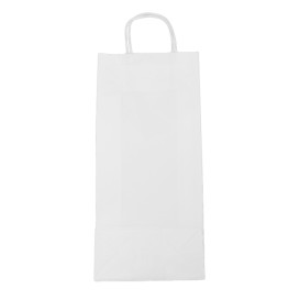 Bolsa Papel Blanca para Botellas Asas 18+8x39cm (50 Uds)