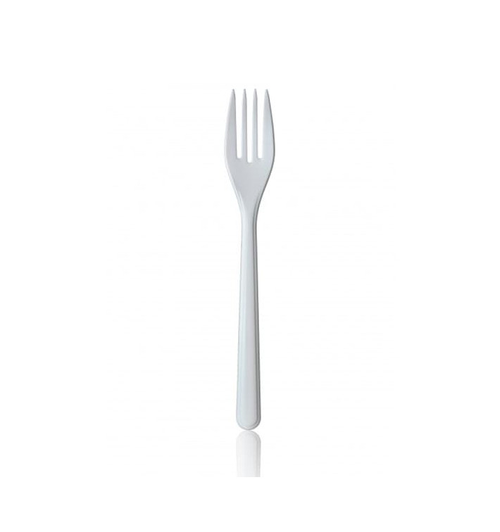 Tenedor de Plastico Magnum Blanco 185mm 