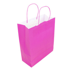 Bolsa Papel Fucsia con Asas 100g/m² 25+11x31cm (25 Uds)
