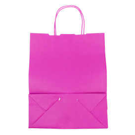 Bolsa Papel Fucsia con Asas 100g/m² 25+11x31cm (25 Uds)