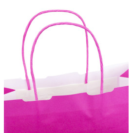 Bolsa Papel Fucsia con Asas 100g/m² 25+11x31cm (25 Uds)