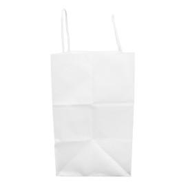 Bolsa Papel Kraft Blanca con Asas 100g/m² 30+18x29cm (25 Uds)