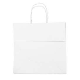 Bolsa Papel Kraft Blanca con Asas 100g/m² 30+18x29cm (25 Uds)