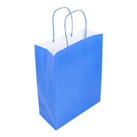 Bolsa Papel Turquesa con Asas 100g/m² 25+11x31cm (25 Uds)