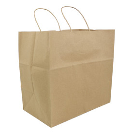 Bolsa Papel Kraft con Asas 100g/m² 30+18x29cm (25 Uds)