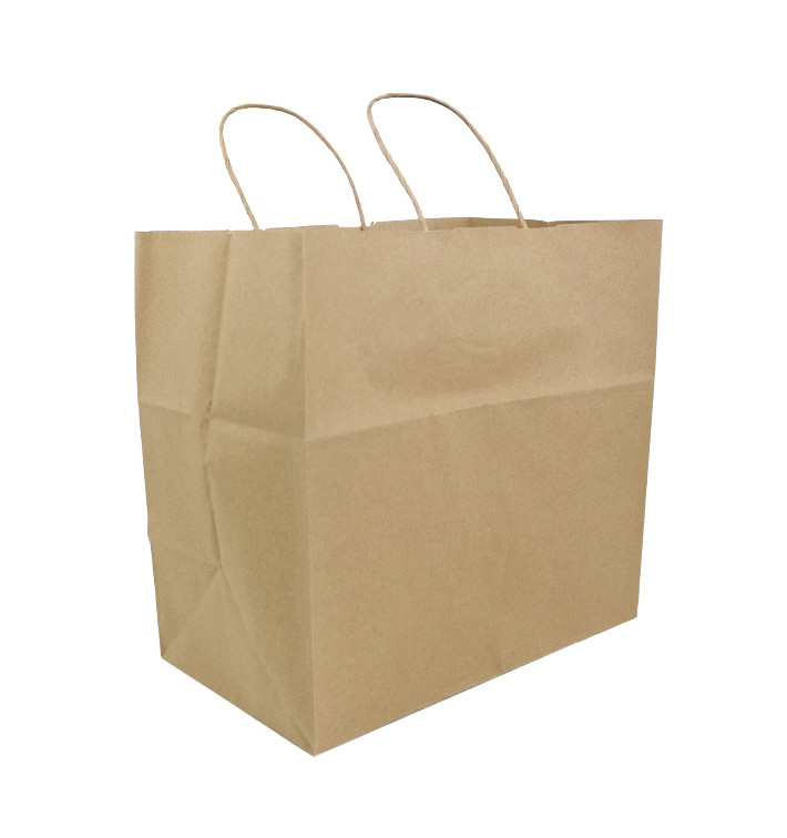 Bolsa Papel Kraft con Asas 100g/m² 30+18x29cm (25 Uds)