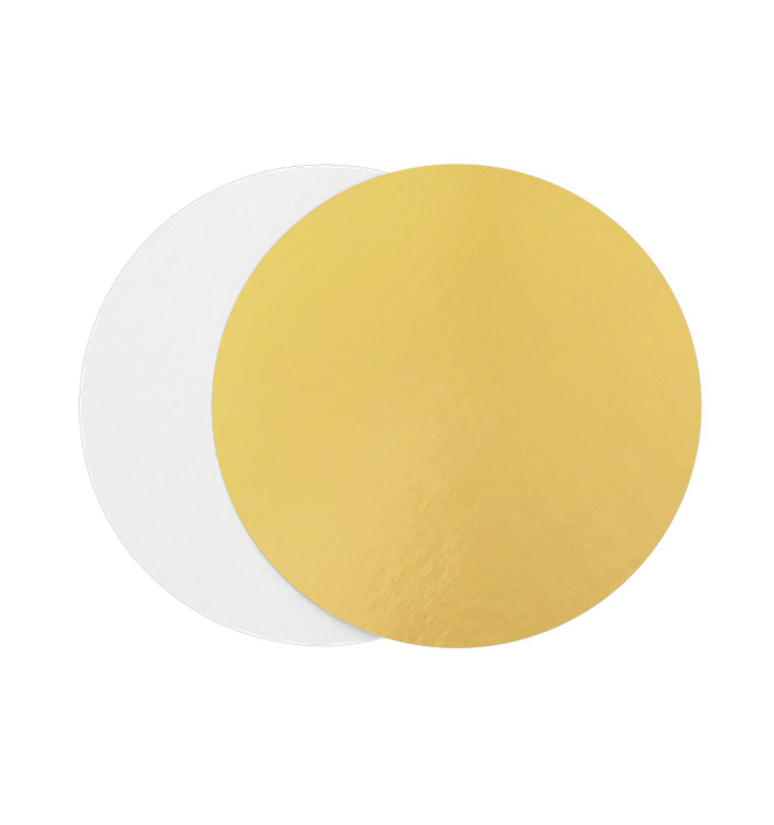 Disco de Cartón Oro y Blanco 220 mm (100 Uds) Disco de Cartón Oro y Blanco 220 mm (100 Uds)