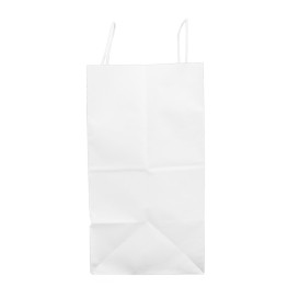 Bolsa Papel Kraft Blanca con Asas 100g/m² 35+18x34cm (25 Uds)