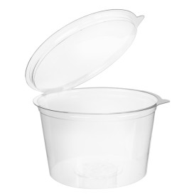 Tarrina Redonda Bisagra APET Transparente 1000ml Ø150mm (20 Uds)