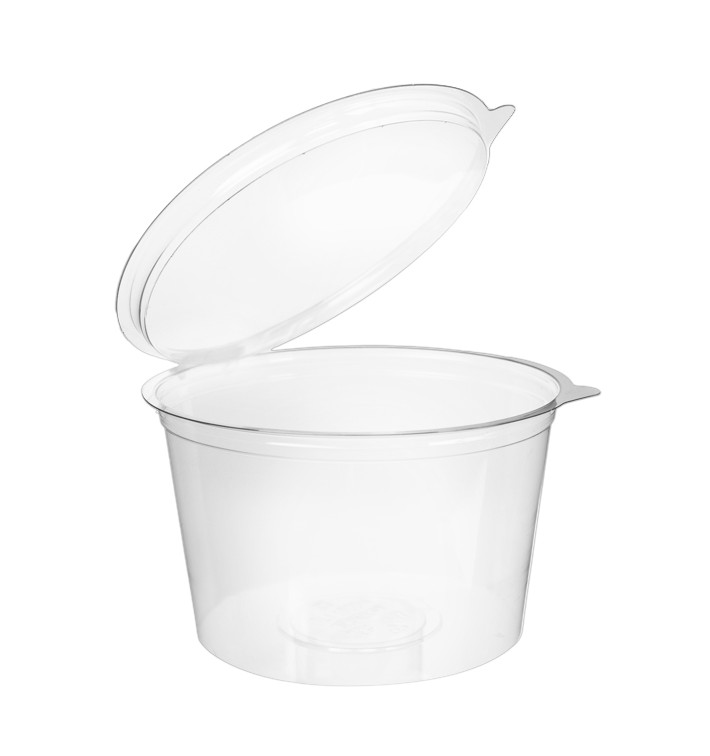 Tarrina Redonda Bisagra APET Transparente 1000ml Ø150mm (20 Uds)