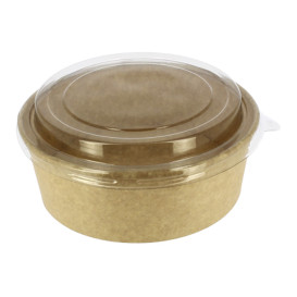 Tarrina Cartón Kraft-Kraft + Tapa RPET 38Oz/1140ml (25 Uds)