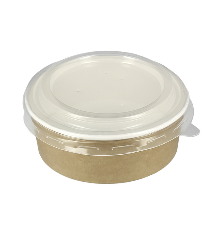 Tarrina de Cartón Kraft con Tapa PP 19 Oz/550ml (50 Uds) Tarrina de Cartón Kraft con Tapa PP 19 Oz/550ml (50 Uds)