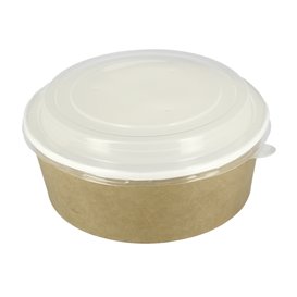 Tarrina de Cartón Kraft con Tapa PP 33Oz/1000ml (100 Uds)