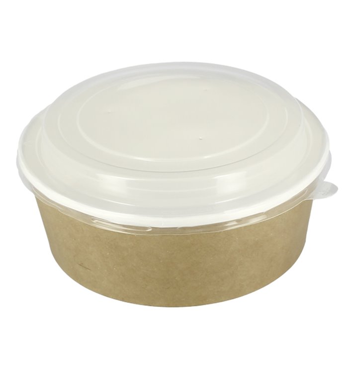 Tarrina de Cartón Kraft con Tapa PP 33Oz/1000ml (100 Uds) Tarrina de Cartón Kraft con Tapa PP 33Oz/1000ml (100 Uds)