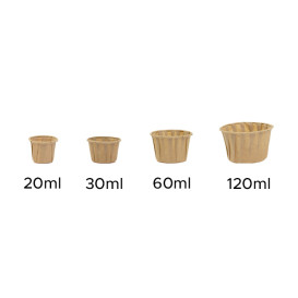 Tarrina de Papel Plisado Kraft de 60ml (250 Uds)
