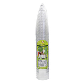 Copa Plástico Cava Pie Naranja Transp. 120ml 2P (20 Uds)