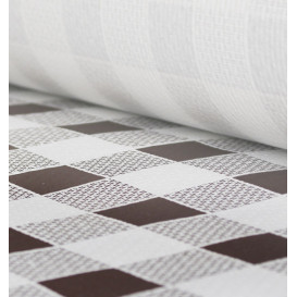 Mantel de Papel Rollo Cuadros Marrones 1x100m. 40g (1Ud)
