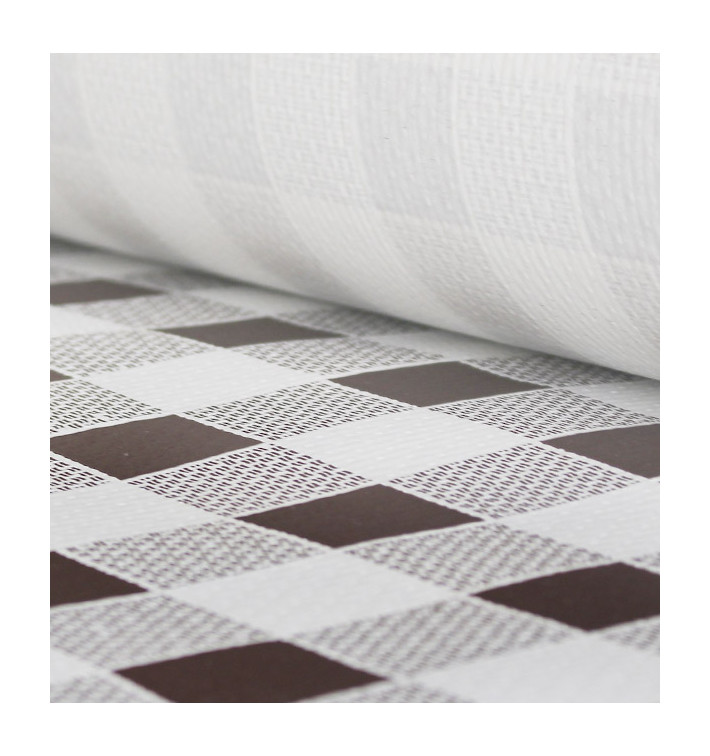 Mantel de Papel Rollo Cuadros Marrones 1x100m. 40g (1Ud) Mantel de Papel Rollo Cuadros Marrones 1x100m. 40g (1Ud)