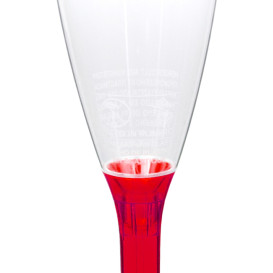 Copa Plástico Cava Pie Rojo Transp. 120ml 2P (20 Uds)