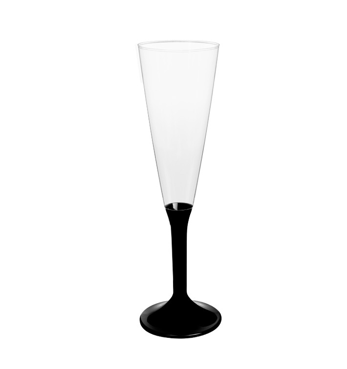 Copa Plástico Cava Pie Negro 160ml 2P (20 Uds) Copa Plástico Cava Pie Negro 160ml 2P (20 Uds)