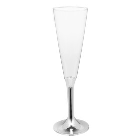 Copa Plástico Cava Pie Plata Cromado 160ml 2P (20 Uds)