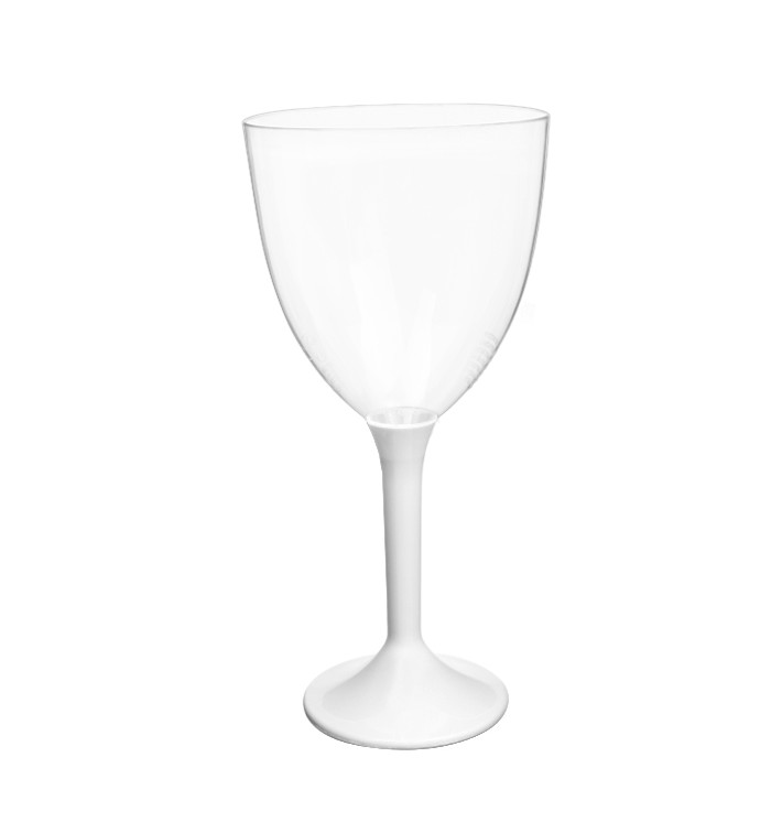 Copa Plástico Vino Pie Blanco 300ml 2P (20 Uds) Copa Plástico Vino Pie Blanco 300ml 2P (20 Uds)