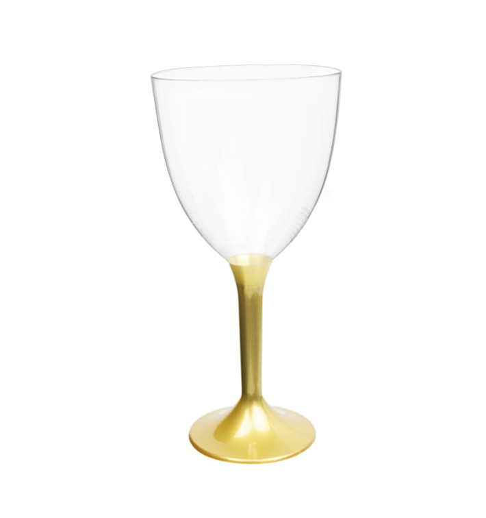 Copa Plástico Vino Pie Oro 300ml 2P (20 Uds) Copa Plástico Vino Pie Oro 300ml 2P (20 Uds)
