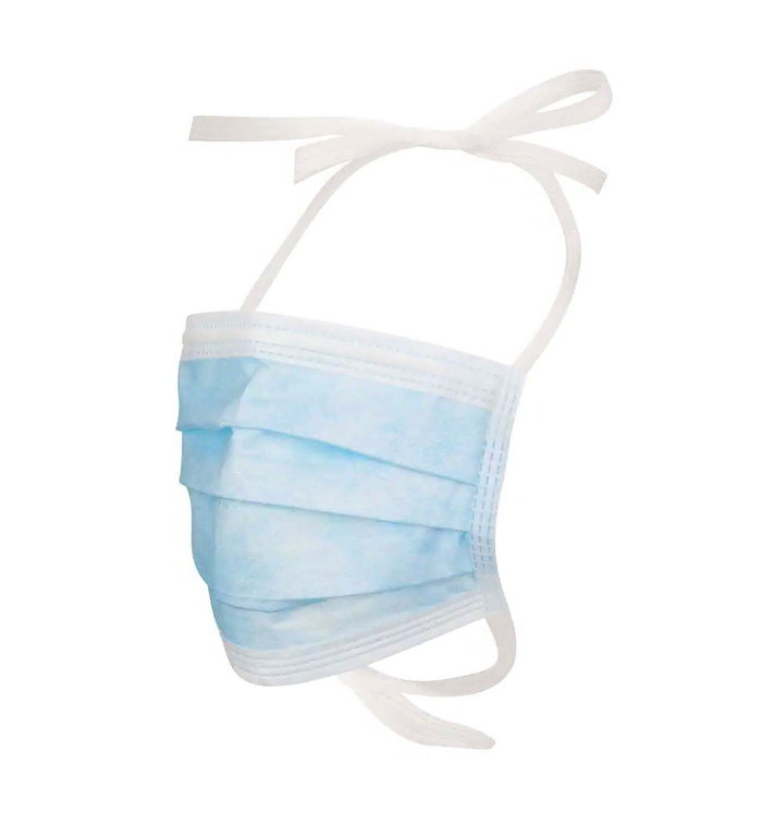 Mascarilla Quirúrgica Triple Capa con Cintas Azul (50 Uds) Mascarilla Quirúrgica Triple Capa con Cintas Azul (50 Uds)