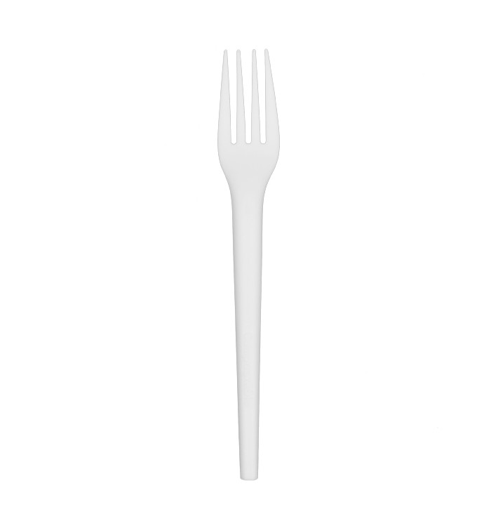 Tenedor Biodegradable CPLA Blanco 17cm (25 Uds) Tenedor Biodegradable CPLA Blanco 17cm (25 Uds)