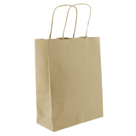 Bolsa Papel Kraft con Asas 100g/m² 18+8x24cm (25 Uds)