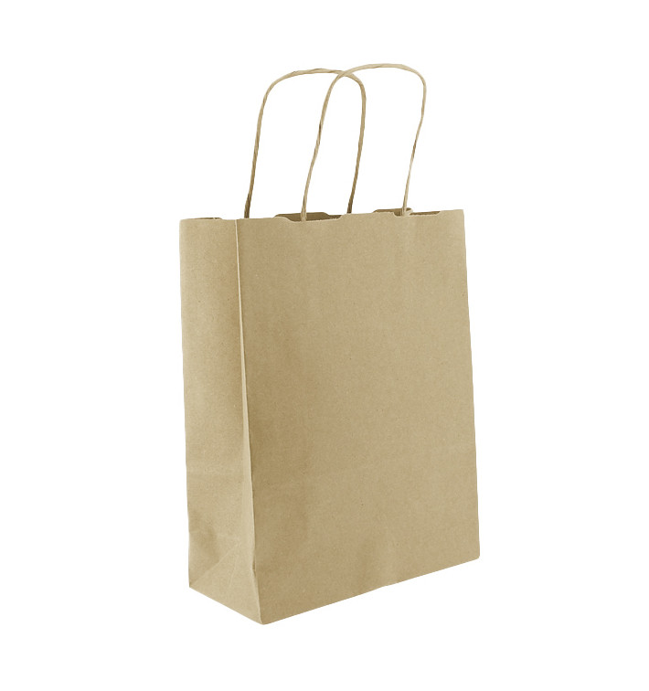 Bolsa Papel Kraft con Asas 100g/m² 18+8x24cm (25 Uds) Bolsa Papel Kraft con Asas 100g/m² 18+8x24cm (25 Uds)