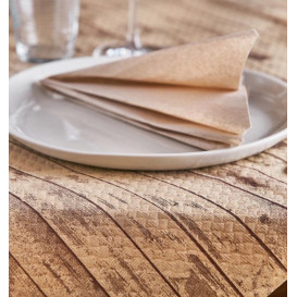 Mantel Papel Cortado 1,2x1,2m Kraft "Madera" 40g (300 Uds)