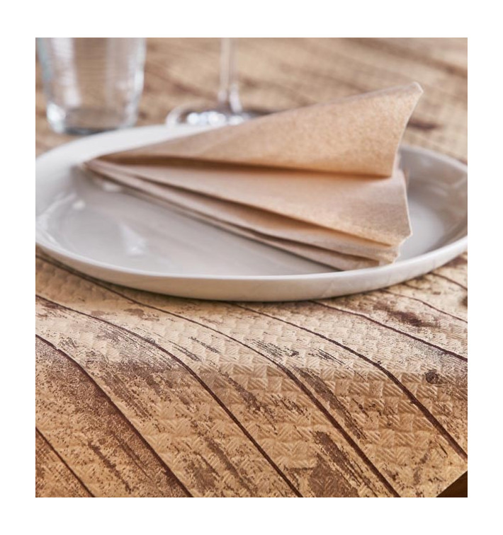 Mantel Papel Cortado 1,2x1,2m Kraft "Madera" 40g (300 Uds)