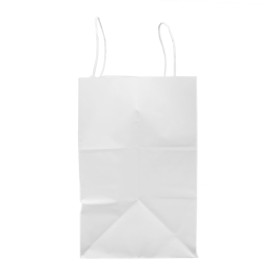 Bolsa Papel Kraft Blanca con Asas 80g/m² 30+18x29cm (25 Uds)