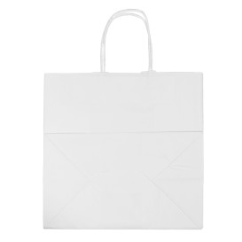 Bolsa Papel Kraft Blanca con Asas 80g/m² 30+18x29cm (250 Uds)