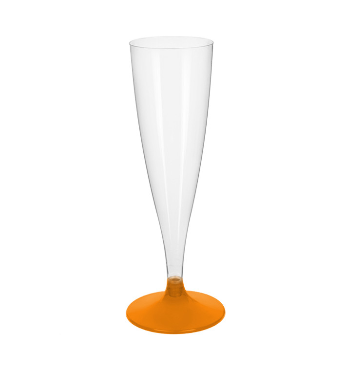 Copa Plástico Cava Pie Naranja Transp. 140ml 2P (20 Uds) Copa Plástico Cava Pie Naranja Transp. 140ml 2P (20 Uds)