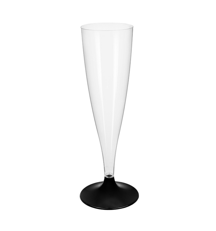 Copa Plástico Cava Pie Negro 140ml 2P (20 Uds) Copa Plástico Cava Pie Negro 140ml 2P (20 Uds)