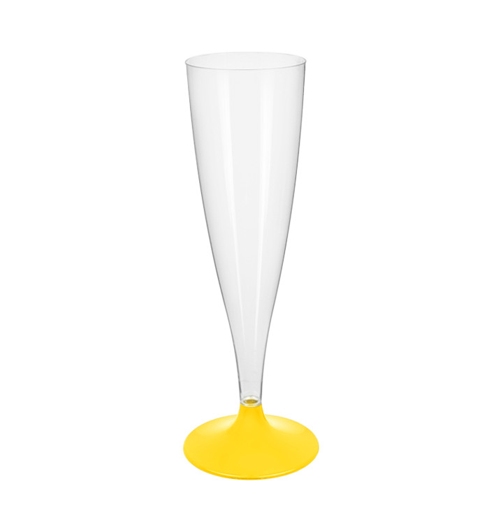 Copa Plástico Cava Pie Amarillo 140ml 2P (20 Uds) Copa Plástico Cava Pie Amarillo 140ml 2P (20 Uds)