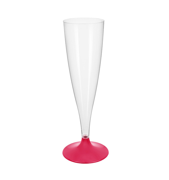 Copa Plástico Cava Pie Fucsia 140ml 2P (20 Uds) Copa Plástico Cava Pie Fucsia 140ml 2P (20 Uds)