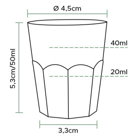 Vaso Plástico Chupito Transp. PS Ø45mm 50ml (50 Uds)