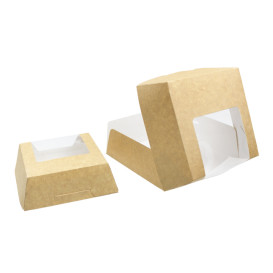 Caja de Cartón Kraft con Ventana 120x120x40mm (25 Uds) 